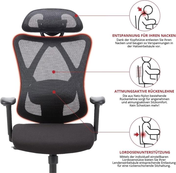 Produktbild Syno WAVE Ergo Chair Bürostuhl Wippfunktion Kunststoff-Rollen bis 150 kg