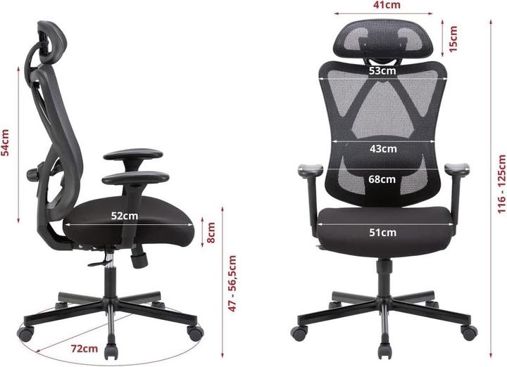 Produktbild Syno WAVE Ergo Chair Bürostuhl Wippfunktion Kunststoff-Rollen bis 150 kg