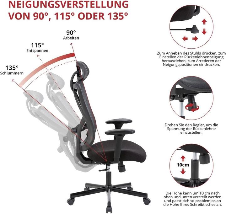 Produktbild Syno WAVE Ergo Chair Bürostuhl Wippfunktion Kunststoff-Rollen bis 150 kg