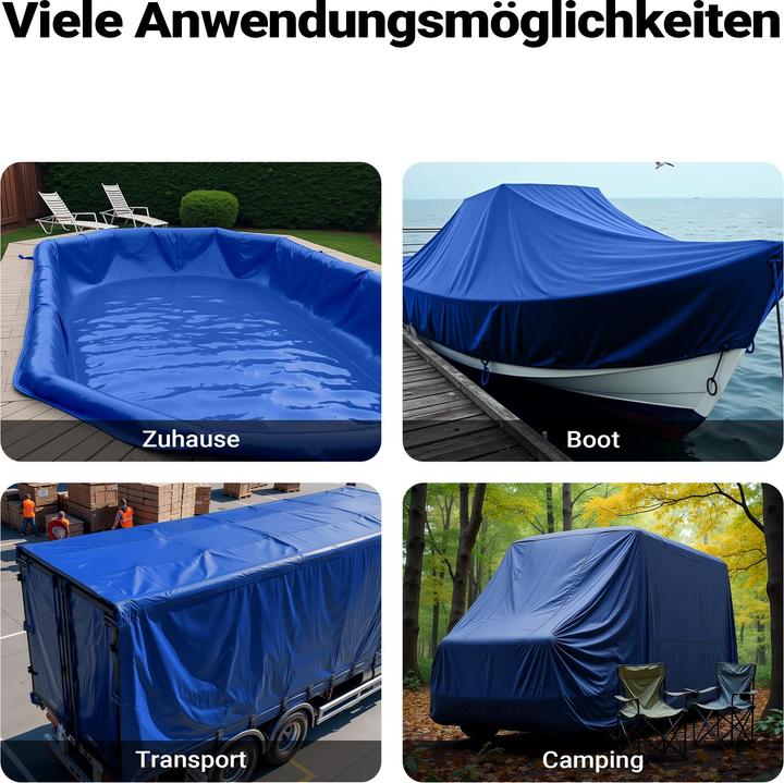 Image du produit Wiltec Bâche de couverture résistante aux intempéries bleu 4x7m bâche de jardin en polyester 650g/m² bâche