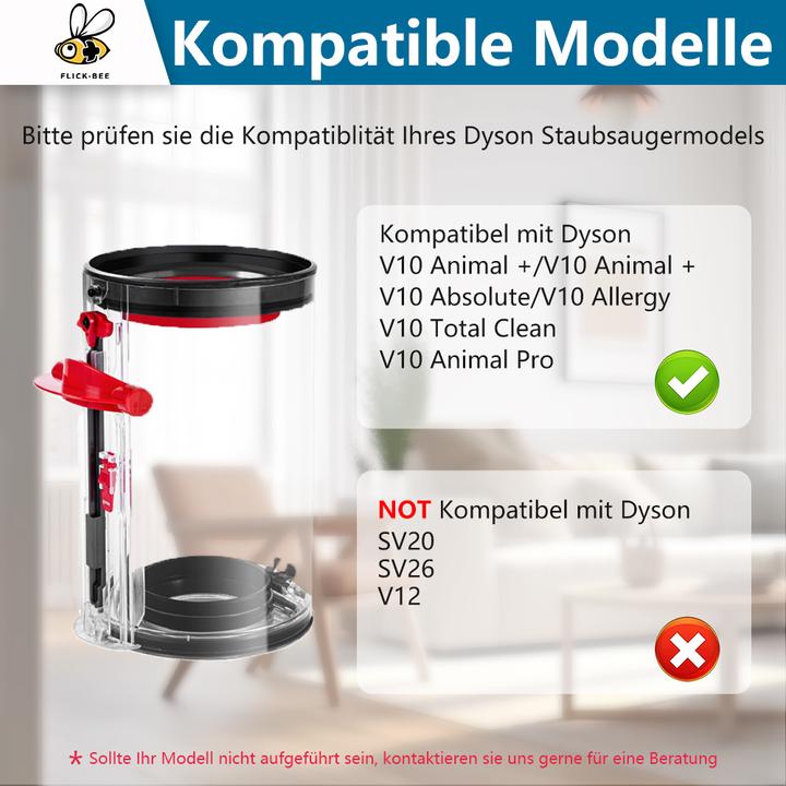 Produktbild Flickbee Staubbehälter zu Dyson V10 - ersetzt 969509-01