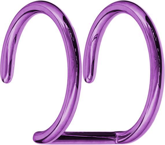 Image du produit Star Piercing Fake Ear Cuff violett mit 2 Ringen mit Titanium Schicht (Acier chirurgical 316L avec couche de titane)