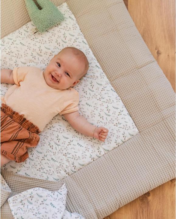Image du produit Ullenboom Tapis d'éveil Waffle Floral Sand 120 x 120 cm