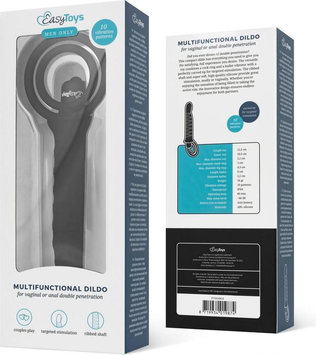 Produktbild Easytoys Men Only Multifunktionaler Dildo Schwarz (2.20 cm)