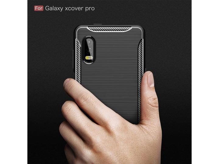 Produktbild Screenguard Samsung Galaxy XCover Pro Hülle Carbon Brushed Soft TPU (Samsung Galaxy Xcover Pro)