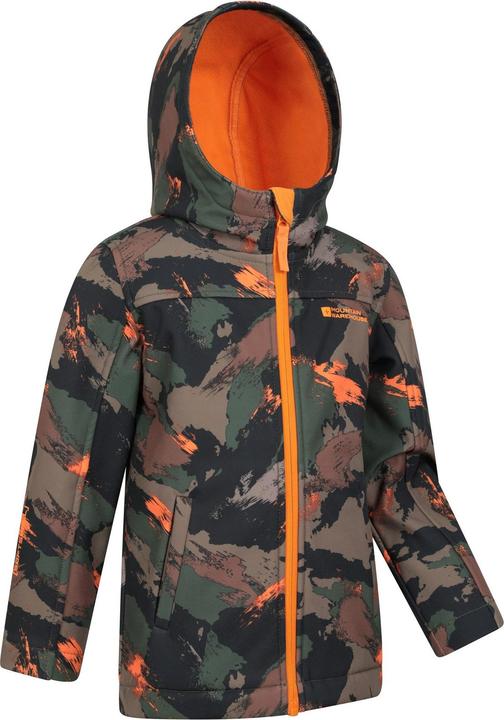 Actual product image Mountain Warehouse Childrens/Kids Exodus II Camo Water Resistant Soft Shell Jacket (116)