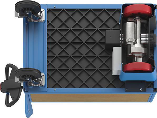 Actual product image eurokraft pro Platform truck with electric drive, 4 half height MDF panels, LxWxH 1370 x 700 x (500 kg)
