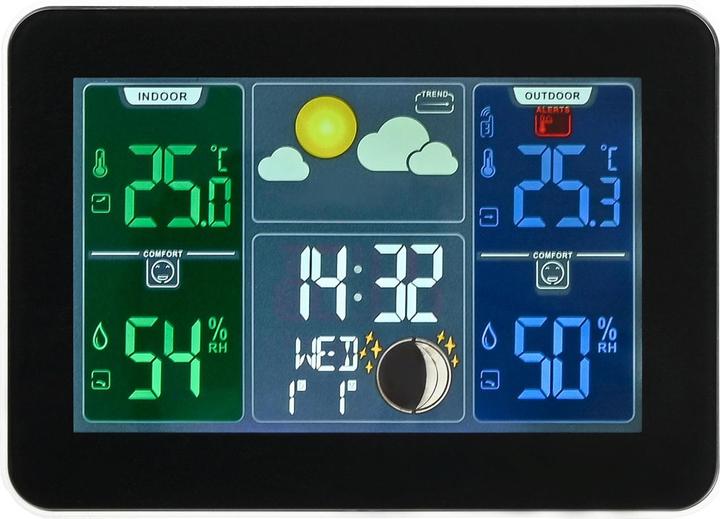 ProPlus Weather station with LCD colour display, wireless outdoor sensor, barometer, alarm clock