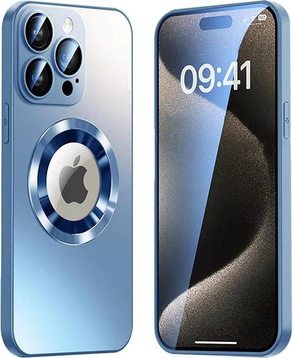 Productafbeelding SIGN Magneethoes iPhone 16 Pro met lensbescherming en logoweergave - Blauw (Apple iPhone 16 Pro)