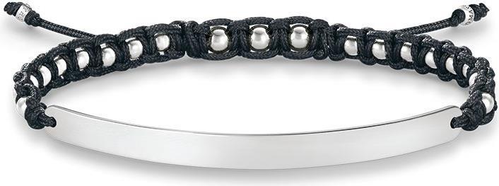 Produktbild Thomas Sabo Armband Schwarz-Silber (21 cm, Kunststoff, Silber)