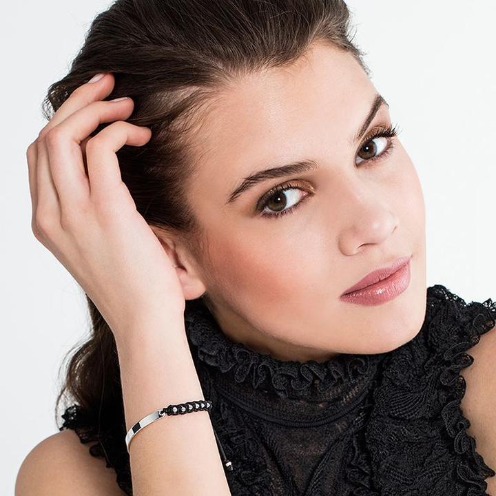 Produktbild Thomas Sabo Armband Schwarz-Silber (21 cm, Kunststoff, Silber)