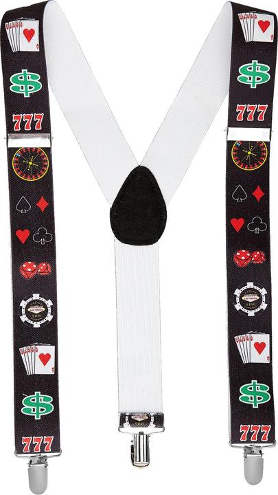Actual product image Widmann Adjustable braces with clips Poker motifs (One size)