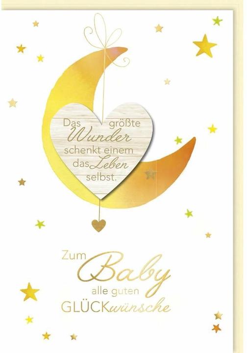 Actual product image Braun + Company Greeting card moon 11.5 x 17 cm (6 pcs.)