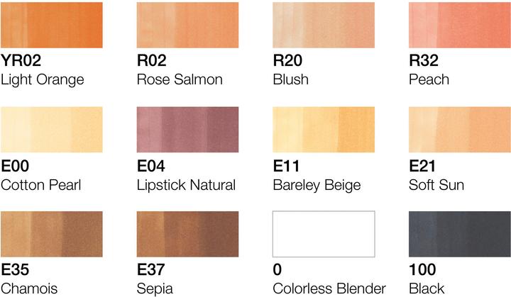 Actual product image Copic Skin tones (Multicoloured, 7 mm, 12 x)