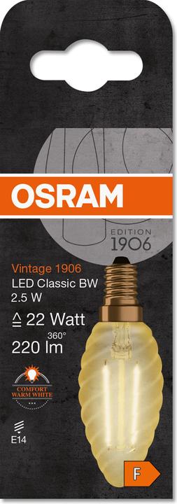 Actual product image Osram Vintage 1906 (E14, 2.50 W, 220 lm, 1 x, F)