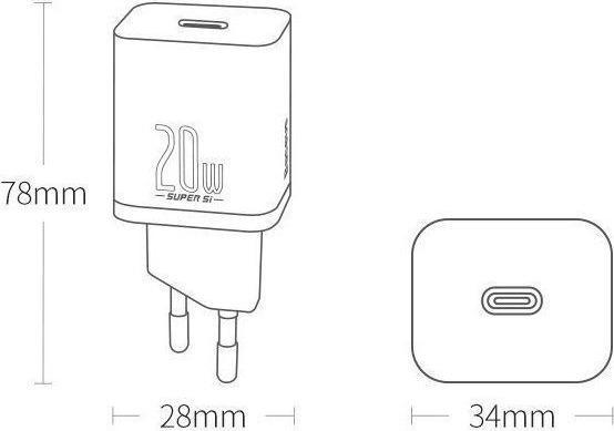 Immagine prodotto Baseus Caricatore rapido Super Si (20 W)