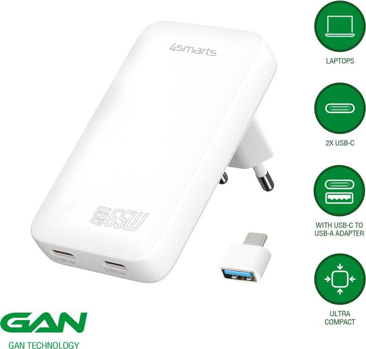 Actual product image 4smarts FlatPlug Slim Dual (65 W)