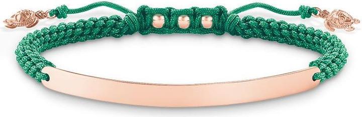 Thomas Sabo Armband Grün Schildkröte (19 cm, Kunststoff, Silber)