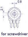 Produktbild Velleman Piher Trimmer 100K (Small Vert For Screwdriver)