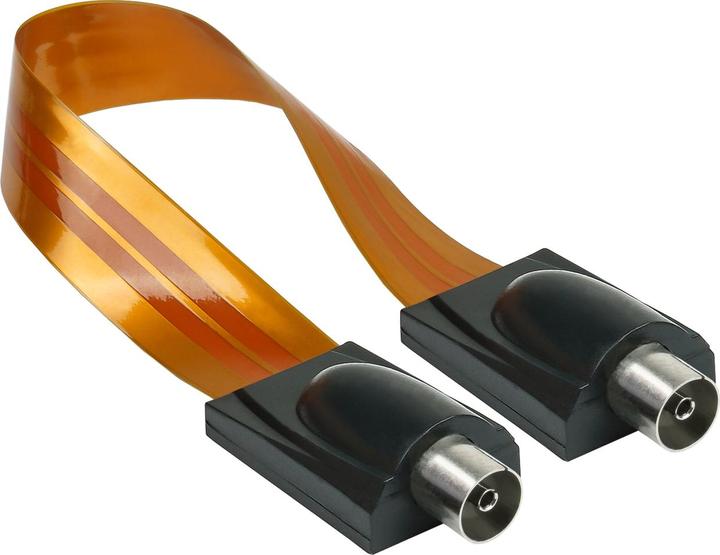 Actual product image Good Connections High-quality SAT/TV window feed-through, IEC/coax socket on both sides, total length 26cm, flexible (Window bushing)