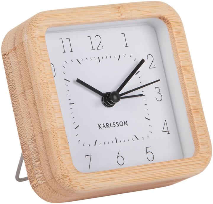 Produktbild Karlsson Klassischer Wecker Neat Square Bambus / Weiss
