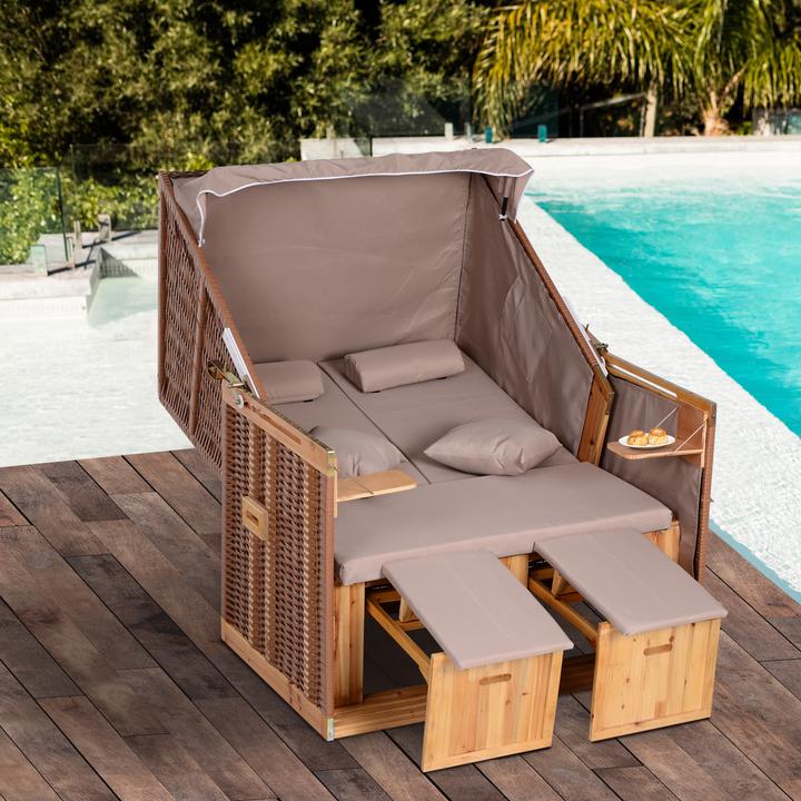 Actual product image Outsunny Beach chair with roof and cup holder