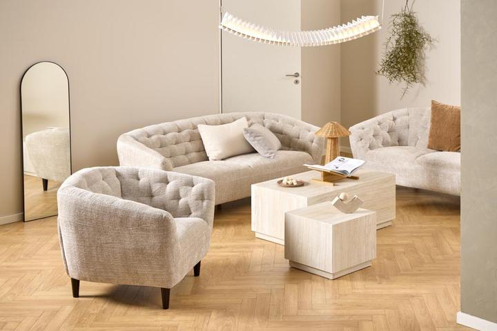 Produktbild AC Design Dice Couchtisch Travertin-Rohpapier (100 x 60 x 42 cm)