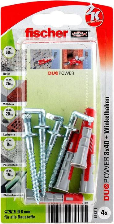 Image du produit Fischer Jeu de chevilles DUOPOWER 40 mm 535219 (1 pcs)