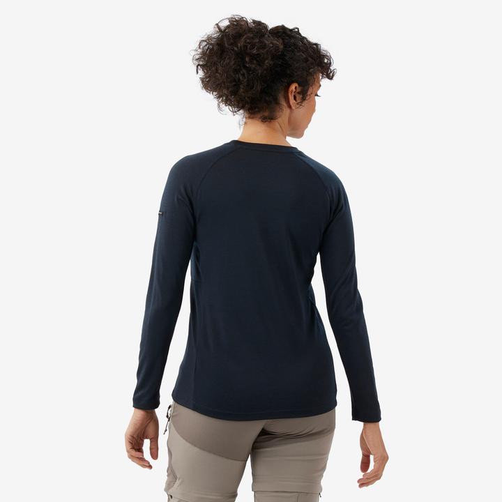 Actual product image Forclaz Merinoshirt Damen langarm - Merino Resist blau (L)
