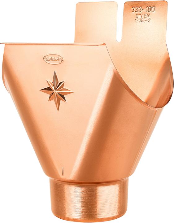 Actual product image Magni Copper hanging spigot oval RG 250 for downpipe DN 76 (1 pcs.)