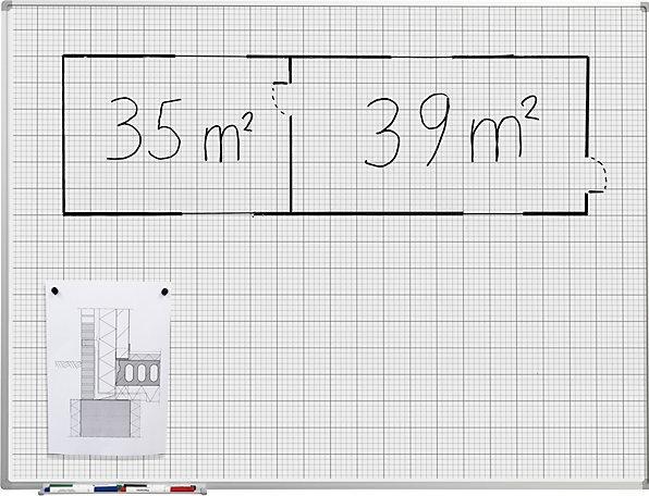 Actual product image eurokraft basic Grid board, painted white, WxH 1200 x 900 mm, 10 x 10 / 50 x 50 mm grid. (1200 x 900 mm)