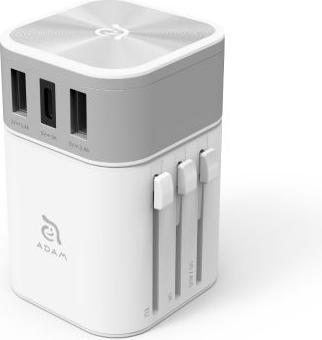 Produktbild Adam Elements OMNIA T3 | Weiss | Universal-Reiseadapter mit USB-C und USB-A Ladeanschlüssen