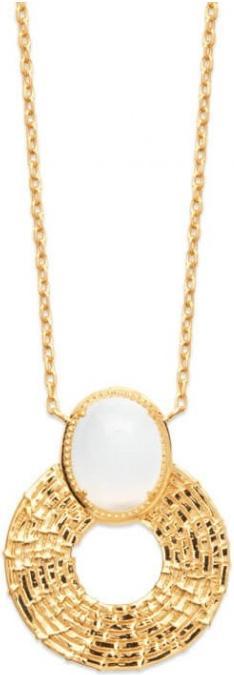Actual product image Lara Gold plated NECKLACE - 40+2+3 - MOONSTONE