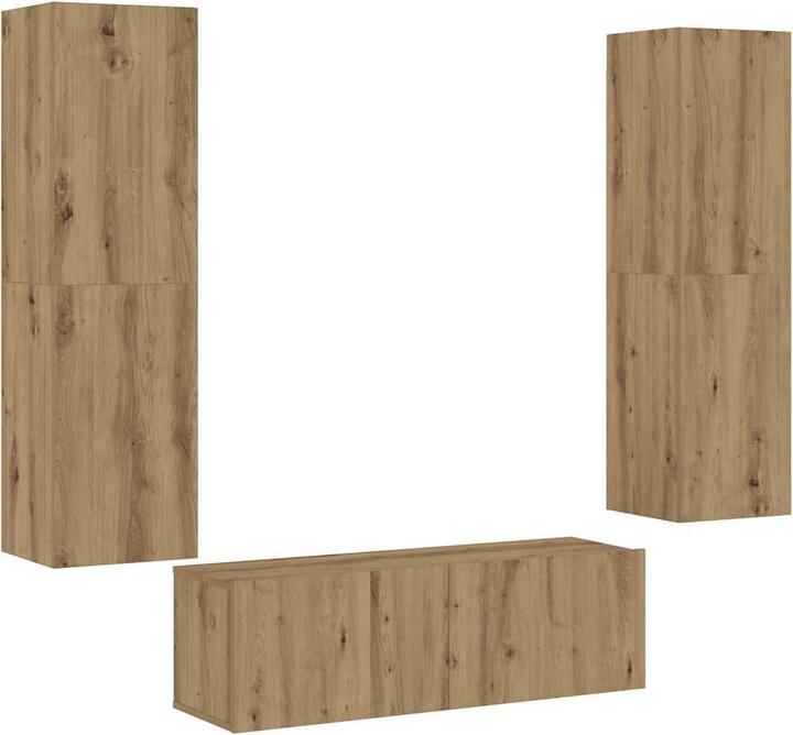 Actual product image VidaXL TV-Wandschränke 3 Stk. Artisan-Eiche Holzwerkstoff HiFi-Schrank (100 x 30 x 30 cm)
