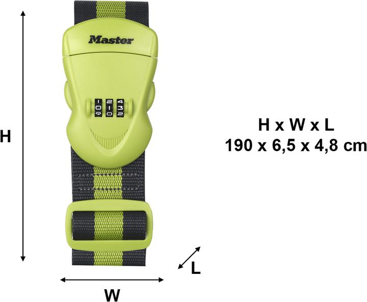 Actual product image Master Lock Luggage strap