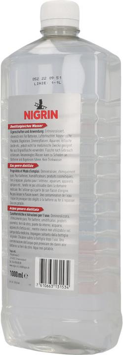 Actual product image Nigrin Destillatgleiches Wasser (1 l)