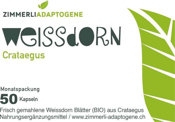 Nährwerte und Zutaten Zimmerli Adaptogene Weissdorn Kapseln 50 Kapseln (1 Stück, Kapseln, 25 g)