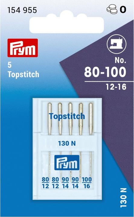 Immagine prodotto Prym Ago per macchina da cucire Topstitch Metallic NM80 - 100, SB5