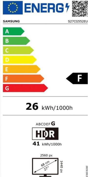 Energy Label Samsung Odyssey G5 G55C (2560 x 1440 pixels, 27")