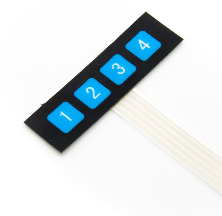 Produktbild Purecrea Folientastatur 4 Tasten / Tastenfeld 1x4 Matrix Keypad