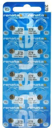 Immagine prodotto Renata 379 / SR521SW - 10 pile a bottone (10 pz., SR63, 16 mAh)