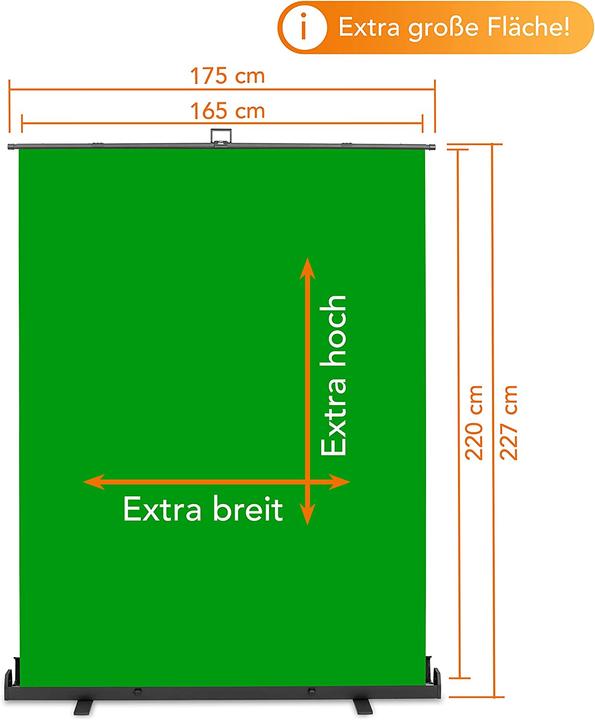 Image du produit Walimex pro Panneau enroulable Fond vert 165x220 (176.50 cm, 226 cm)