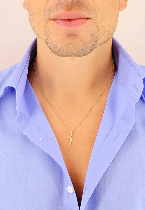 Immagine prodotto Muau Ciondolo croce oro giallo 750, 21x10mm (Oro giallo 750/18 carati)