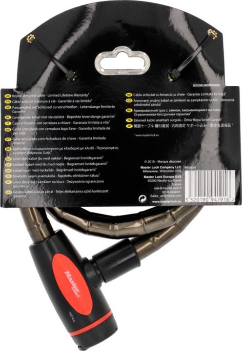 Produktbild Master Lock 8228 PanzR Kabelschloss 18 mm x 1.000 mm (100 cm)