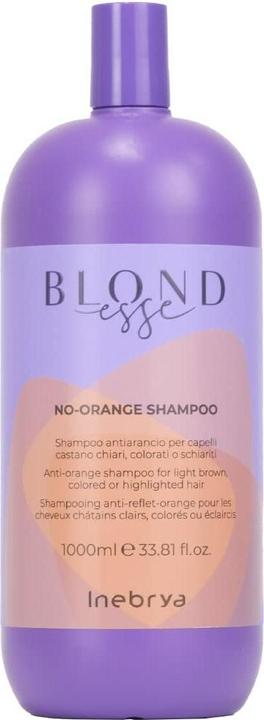 Actual product image Inebrya Blondesse No-Orange Shampoo for light and bleached hair 1000ml (W) (1000 ml, Liquid shampoo)