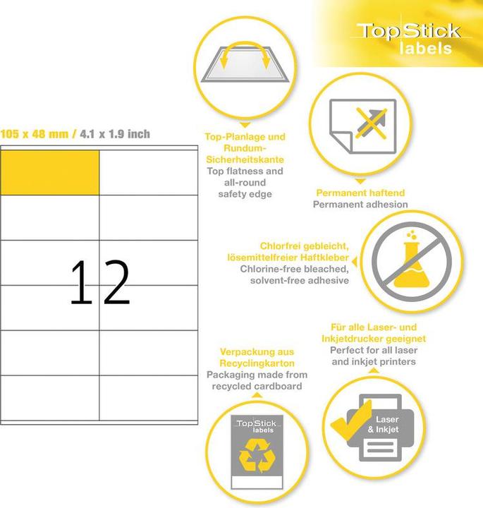 Produktbild TopStick HERMA Etiketten Universal