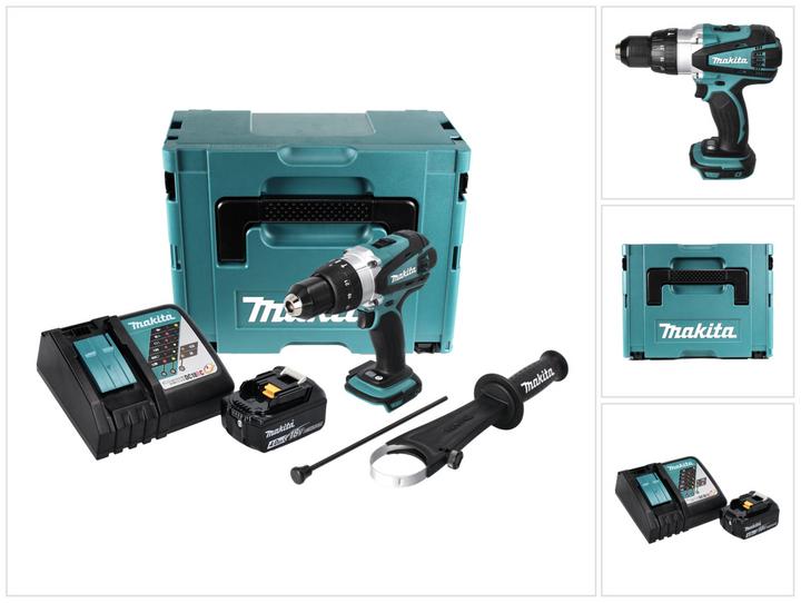 Produktbild Makita DHP 458 RM1J Schlagbohrschrauber 18V 91Nm im Makpac + 1x 4,0 Ah Akku + Ladegerät (Akkubetrieb)