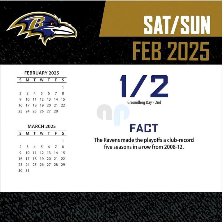 Produktbild NFL - Baltimore Ravens - Boxkalender 2025 (Deutsch, Französisch, Italienisch, Spanisch, Englisch)