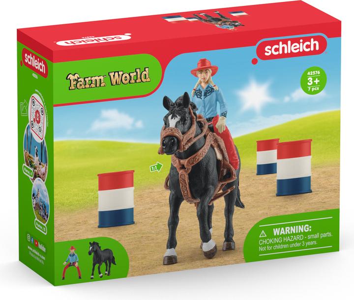 Actual product image Schleich Barrel racing with cowgirl