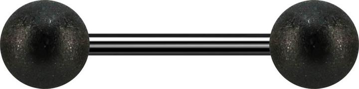 Actual product image Star Piercing Micro barbell black with two speckled balls (Surgical steel 316L)